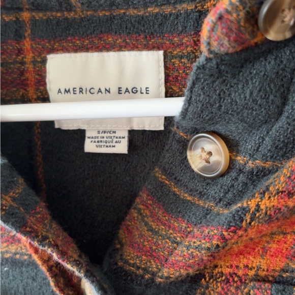 American Eagle Outfitters Checkered Jacket in Orange and Black - Picture 2 of 3